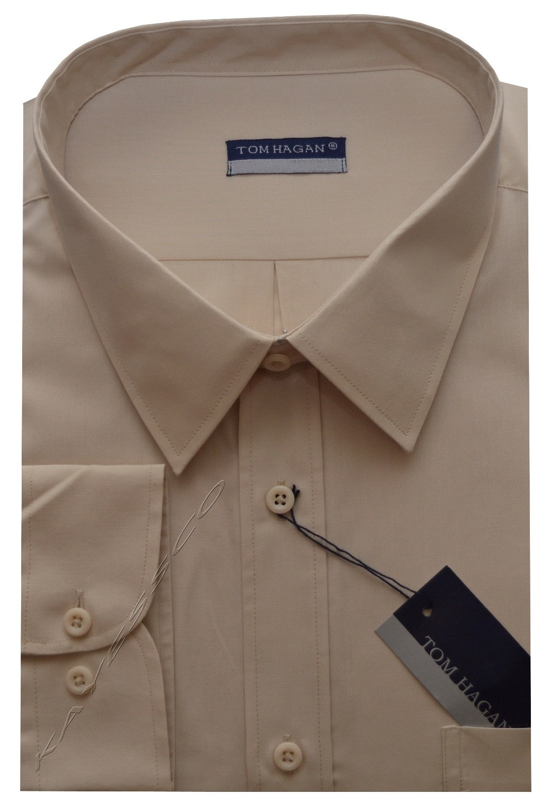 New Mens Long Sleeve Poly Cotton Plain Shirt 15" - 18" By Tom Hagan