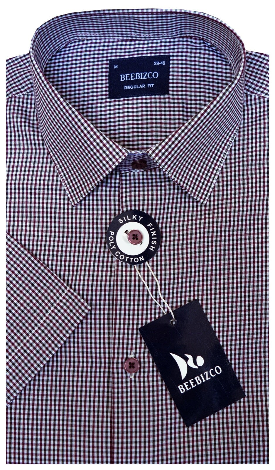 Mens Checked Shirts Short Sleeve Yarn Dyed Poly Cotton Summer M-XXL by Beebizco