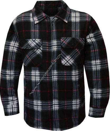 Mens Fleece Padded Lumberjack Shirt Jacket Fur Lined Sherpa Winter Warmer M-5XL