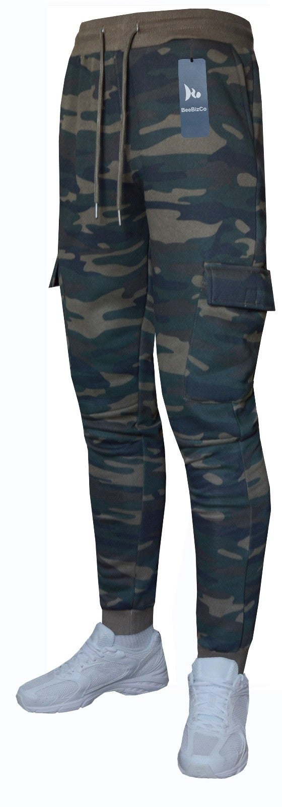 Camouflage Cargo Joggers Slim Fit Bottoms Fleece Casual Sweatpants by Beebizco