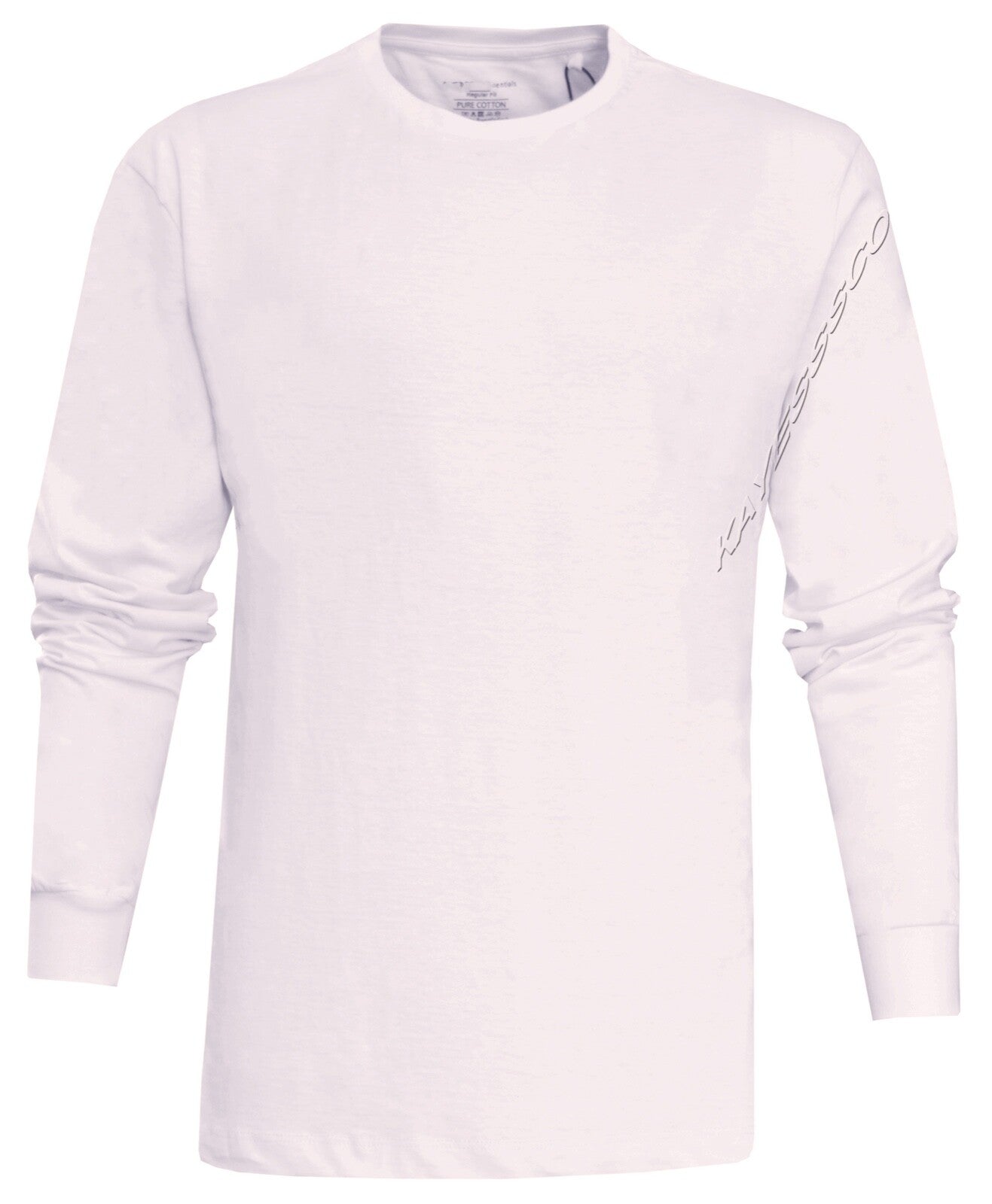 Long Sleeve T-shirt Plain Ribbed Cuffs Classic Crew Neck Casual Tee Tops M- 3XL