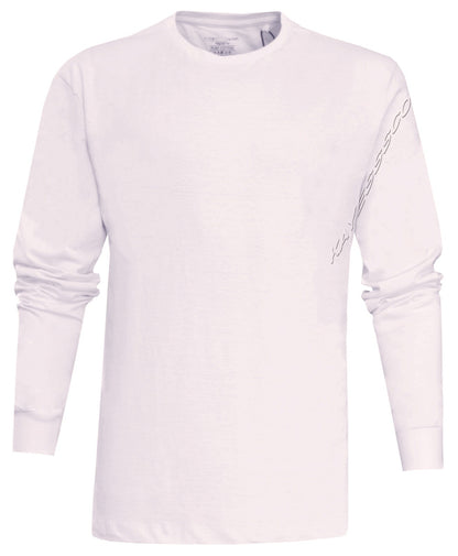 Long Sleeve T-shirt Plain Ribbed Cuffs Classic Crew Neck Casual Tee Tops M- 3XL