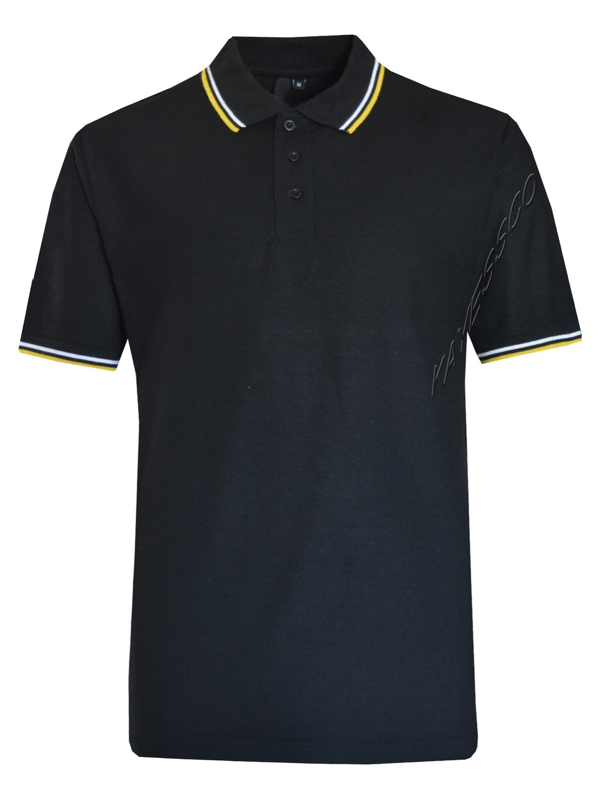 Mens Short Sleeve Polo Shirt Plain Pique Double Tipping Collar Causal Top M-XXL