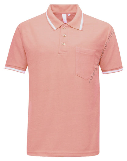 Mens Short Sleeve Polo Shirt Plain Single Tipping Collar with Pocket M - XXL
