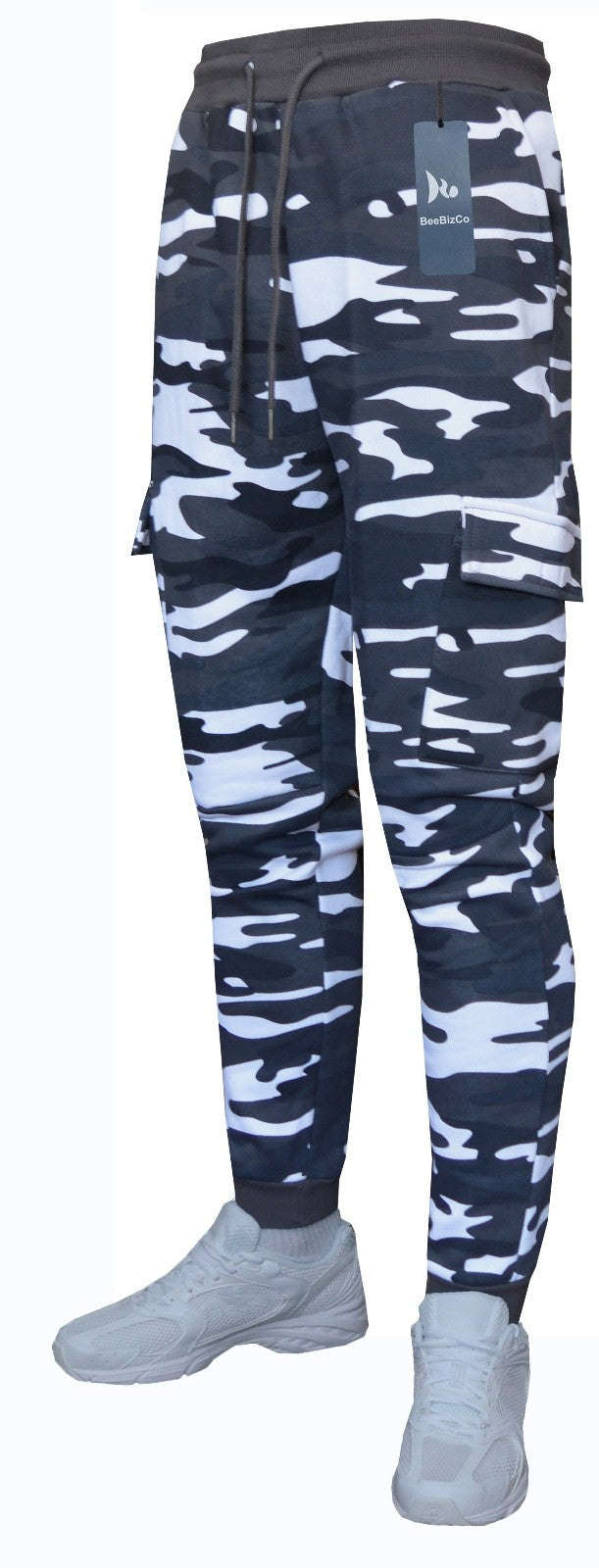 Camouflage Cargo Joggers Slim Fit Bottoms Fleece Casual Sweatpants by Beebizco