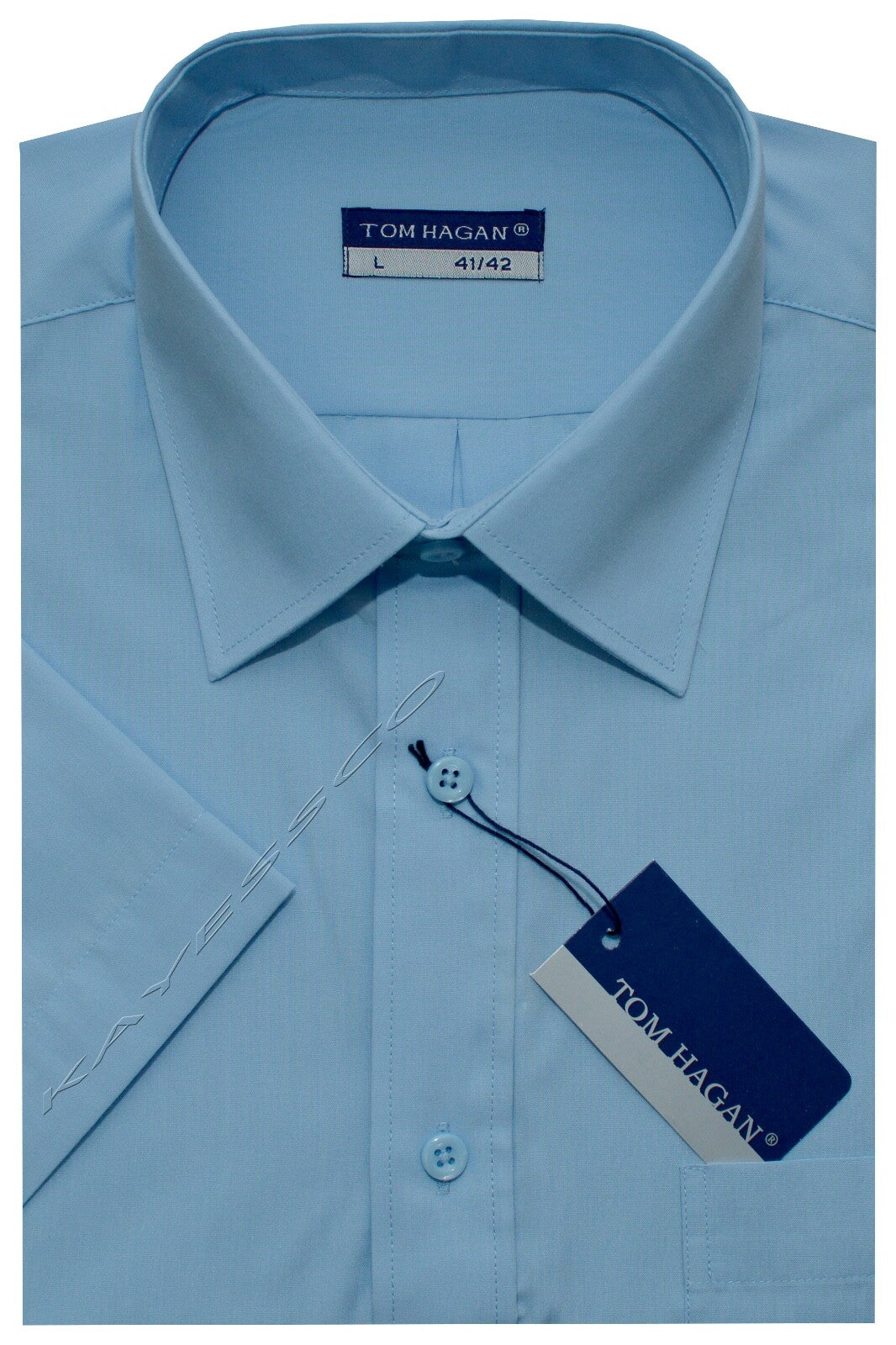 New Mens Short Sleeve Poly Cotton Plain Shirt M - XXL By Tom Hagan