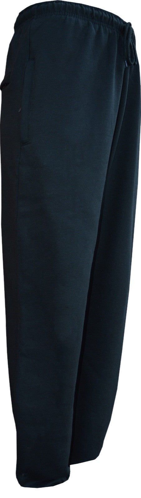 Mens/ Ladies Jogging Bottom Fleece Joggers Plain Open Hem With Zip Pockets - 4XL