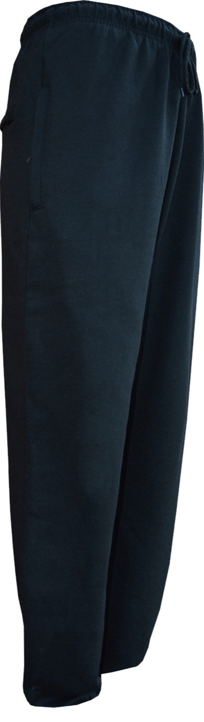 Mens/ Ladies Jogging Bottom Fleece Joggers Plain Open Hem With Zip Pockets - 4XL