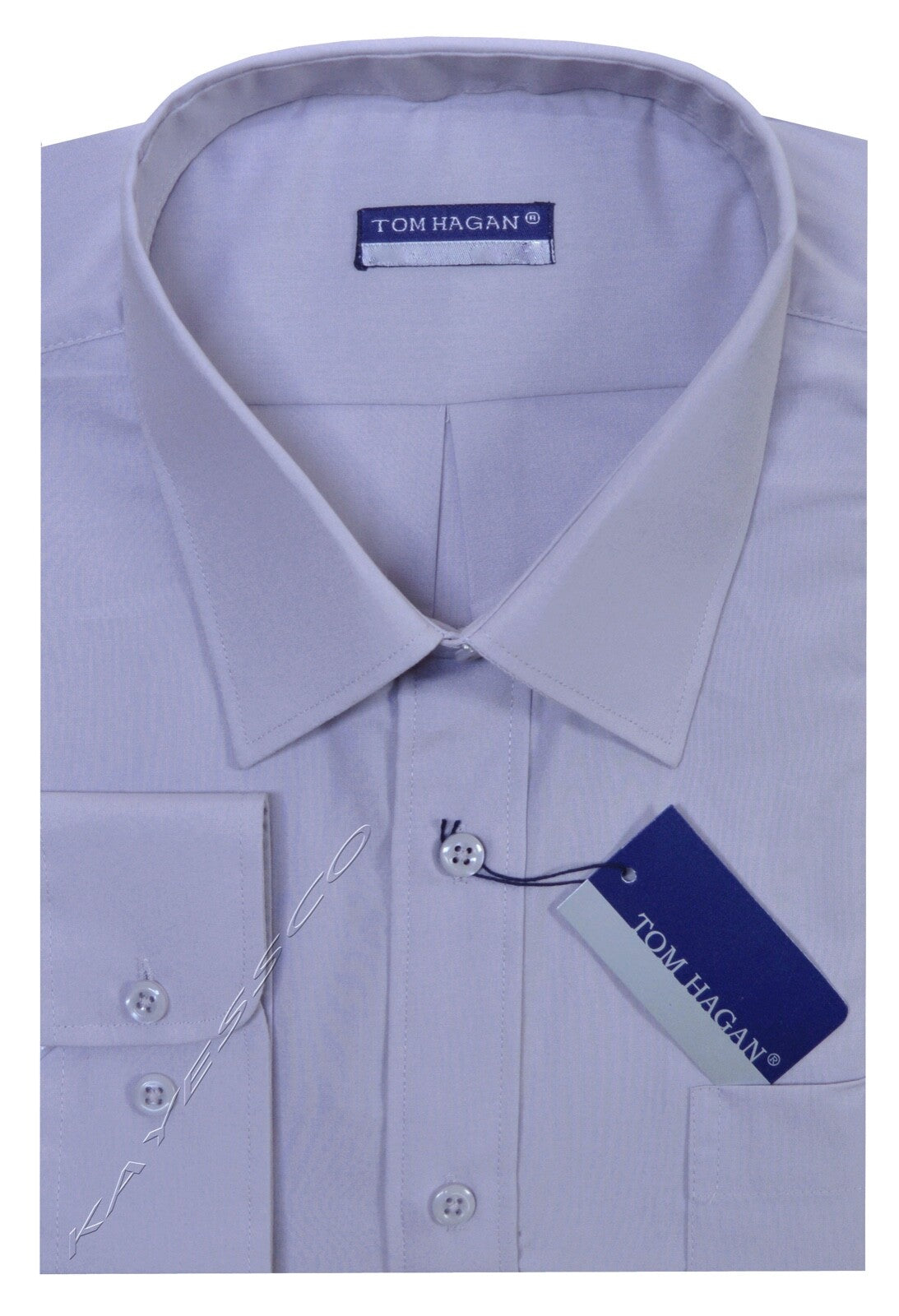 New Mens Long Sleeve Poly Cotton Plain Shirt 15" - 18" By Tom Hagan