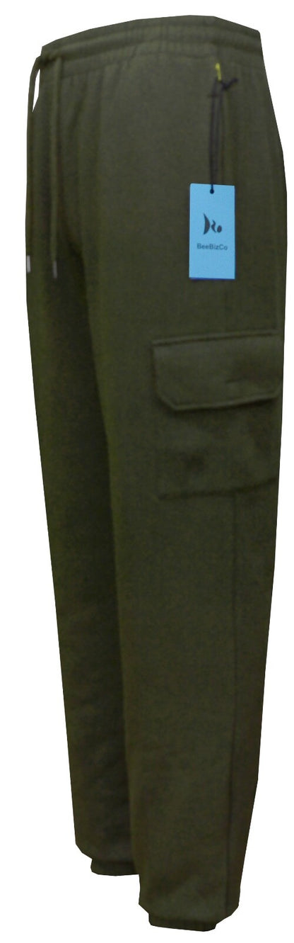 Mens Elasticated Joggers Cargo Combat Jogging Trousers Tracksuit Bottoms M - 3XL