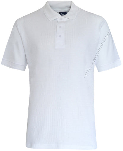 Mens Short Sleeve Polo Shirt Waffle Knit Casual Cotton Mix Thin Summer Top M-3XL