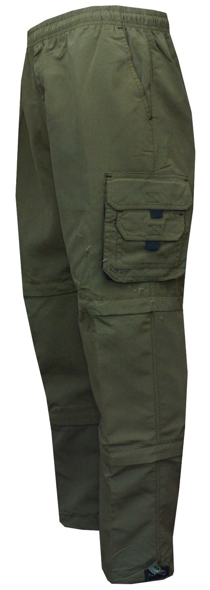  Mens Zip Off Cargo 3 in1 Trousers Tracksuit Sport Casual Bottoms Shorts 3/4