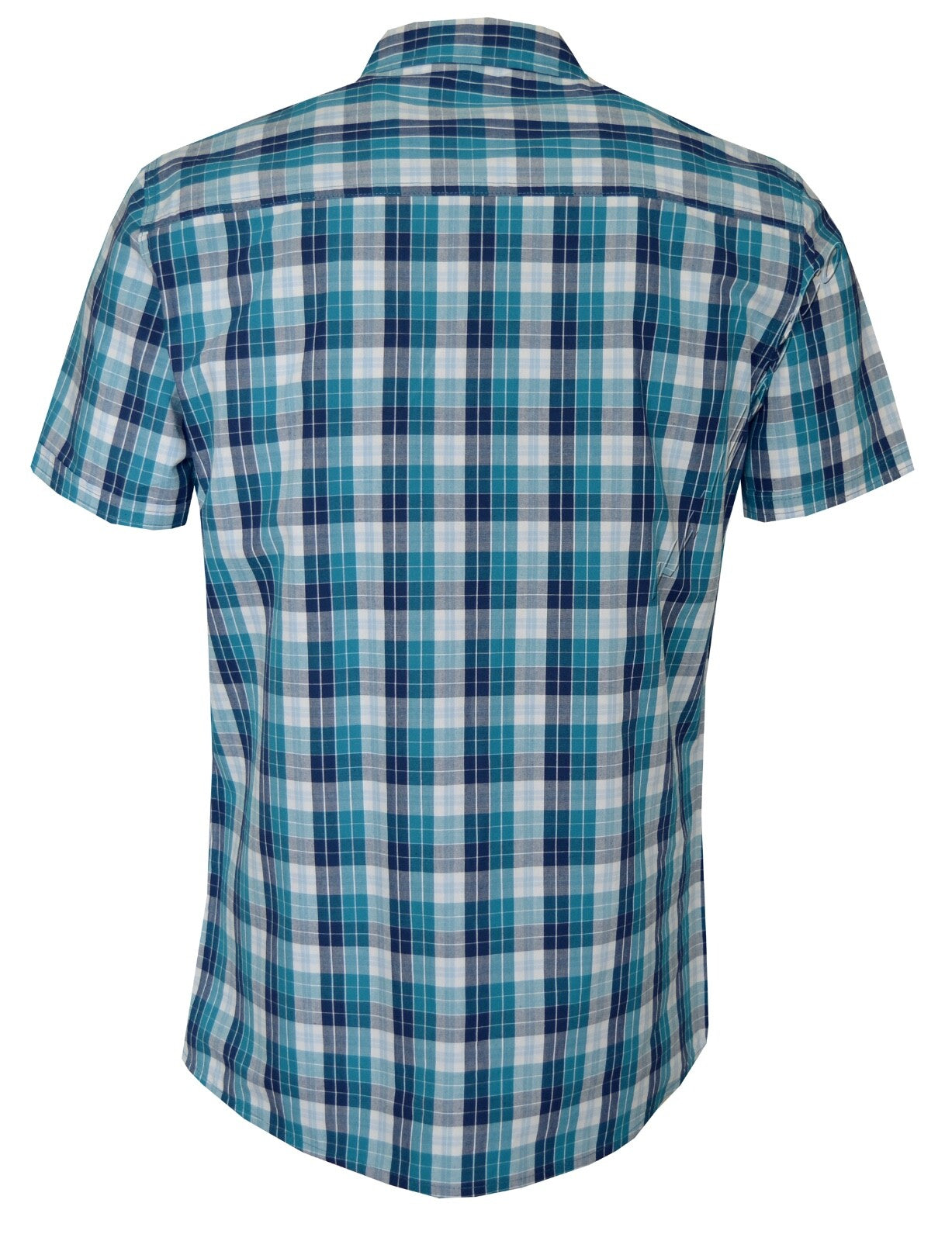 Mens Short Sleeve Slim Fit 100%Cotton Check Shirt Casual Summer Ex Store M - 3XL