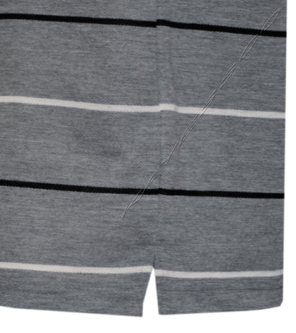 Mens Short Sleeve Polo Shirt Striped Pique Top Summer Casual with Pocket M - XXL