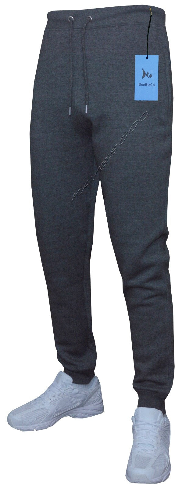 Mens Slim Fit Jogging Bottoms Plain Track Sweat Pants Skinny Zip Pockets S - 2XL