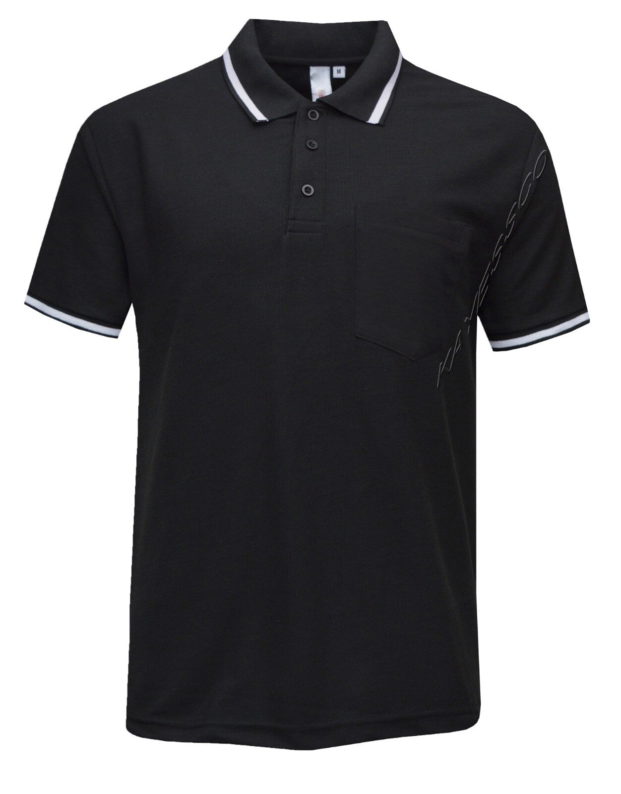 Mens Short Sleeve Polo Shirt Plain Single Tipping Collar with Pocket M - XXL