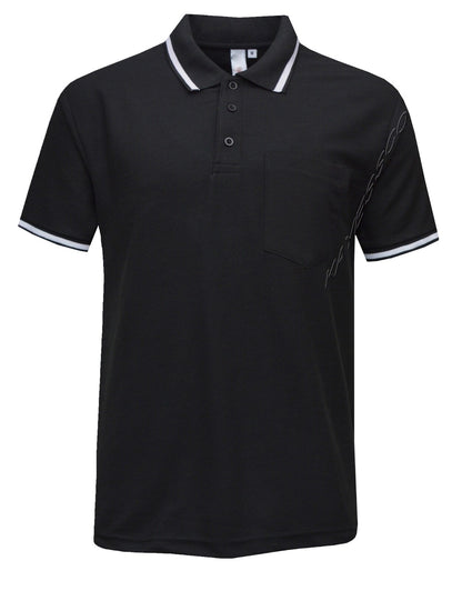 Mens Short Sleeve Polo Shirt Plain Single Tipping Collar with Pocket M - XXL