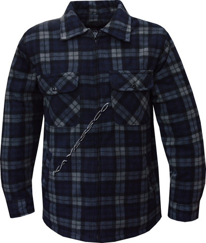 Mens Fleece Padded Lumberjack Shirt Jacket Fur Lined Sherpa Winter Warmer M-5XL