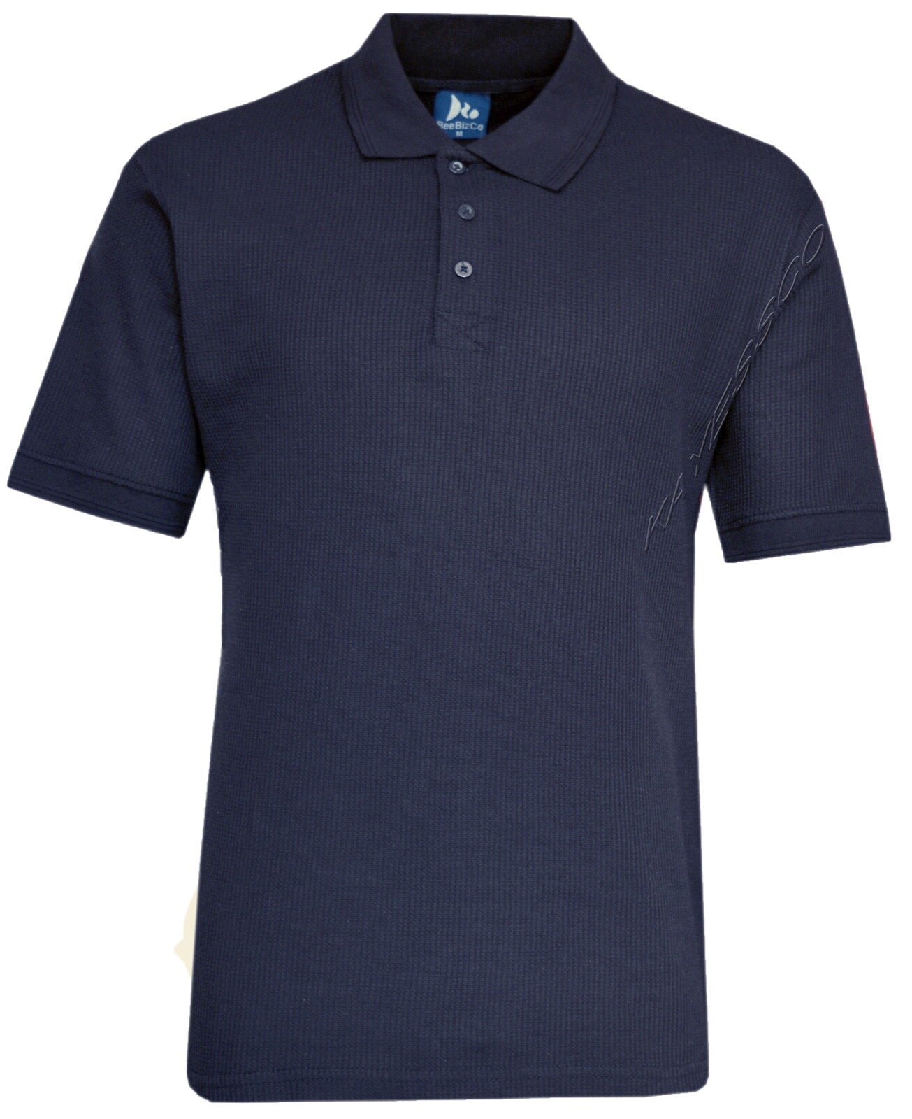 Mens Short Sleeve Polo Shirt Waffle Knit Casual Cotton Mix Thin Summer Top M-3XL
