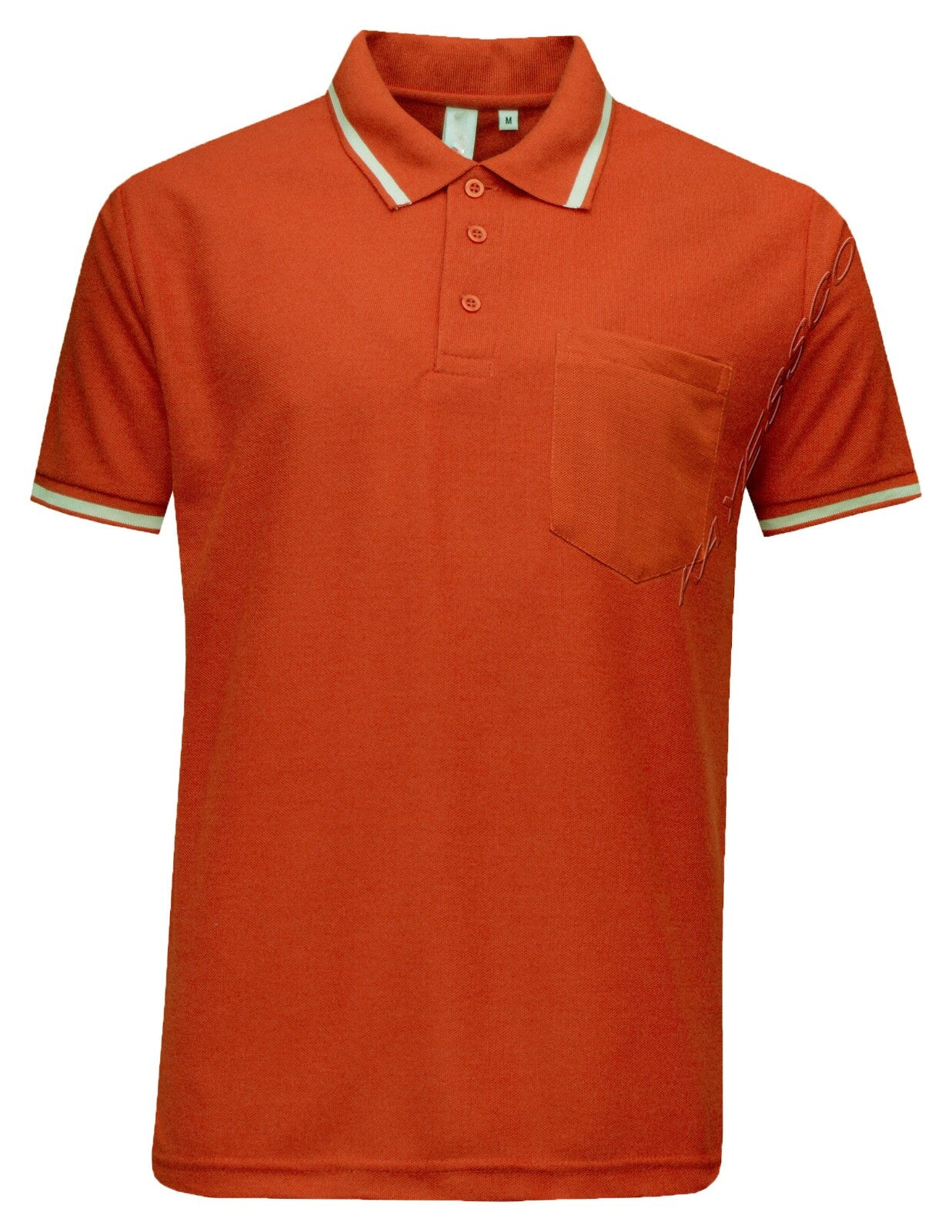 Mens Short Sleeve Polo Shirt Plain Single Tipping Collar with Pocket M - XXL