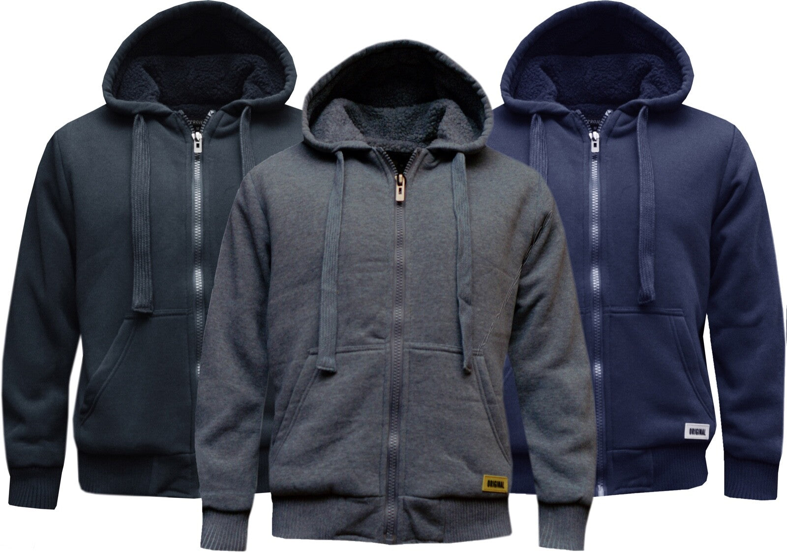 Mens/Women Fur Lined Sherpa Hoodie Hooded Top/ Winter Warmer M - XXL