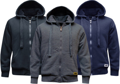 Mens/Women Fur Lined Sherpa Hoodie Hooded Top/ Winter Warmer M - XXL