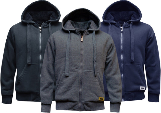 Mens/Women Fur Lined Sherpa Hoodie Hooded Top/ Winter Warmer M - XXL