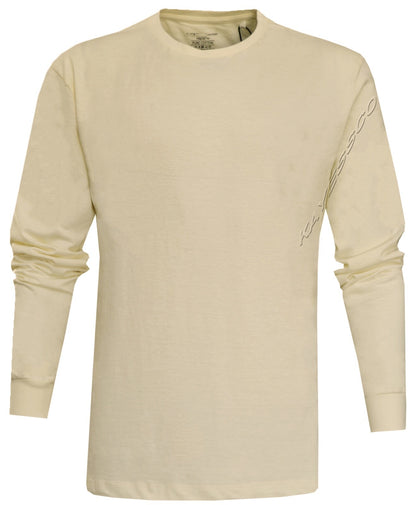 Long Sleeve T-shirt Plain Ribbed Cuffs Classic Crew Neck Casual Tee Tops M- 3XL