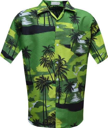 Mens Hawaiian Shirt Stag do Fancy Dress Beech Floral Holiday Short Sleeve Casual