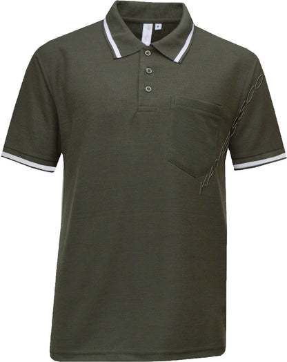 Mens Short Sleeve Polo Shirt Plain Single Tipping Collar with Pocket M - XXL