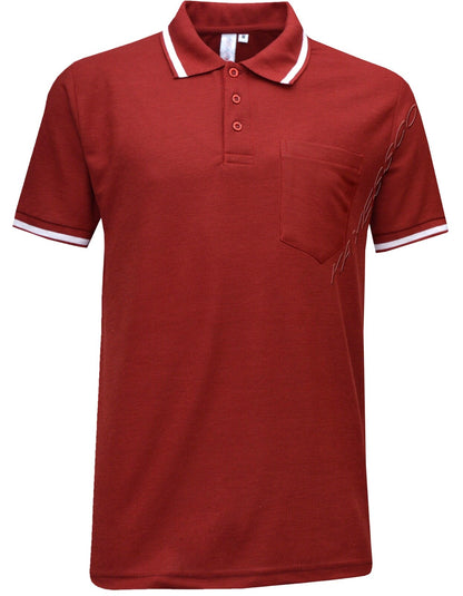 Mens Short Sleeve Polo Shirt Plain Single Tipping Collar with Pocket M - XXL