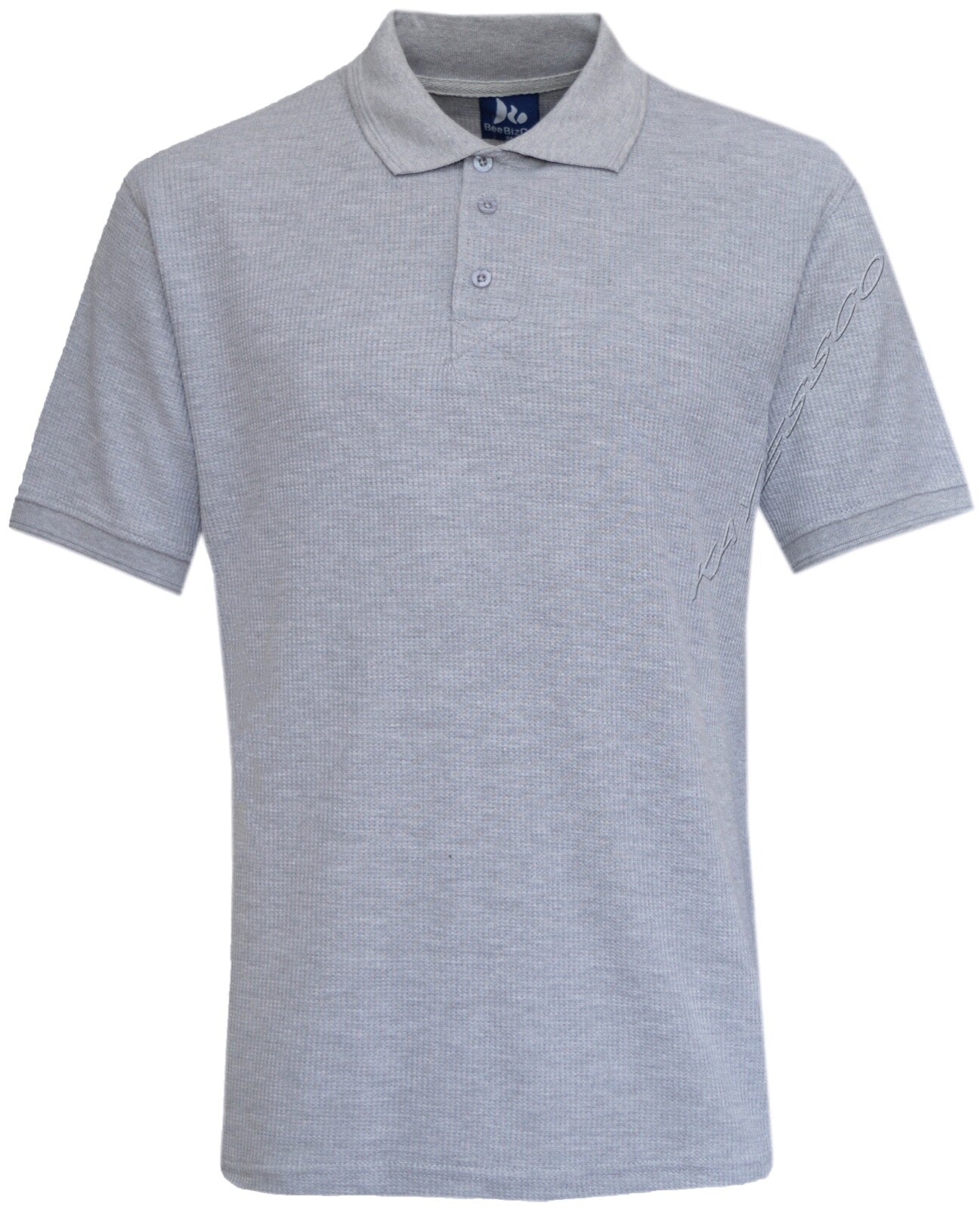 Mens Short Sleeve Polo Shirt Waffle Knit Casual Cotton Mix Thin Summer Top M-3XL