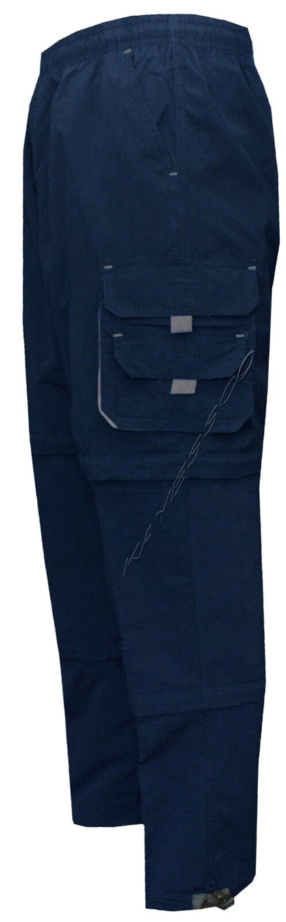  Mens Zip Off Cargo 3 in1 Trousers Tracksuit Sport Casual Bottoms Shorts 3/4