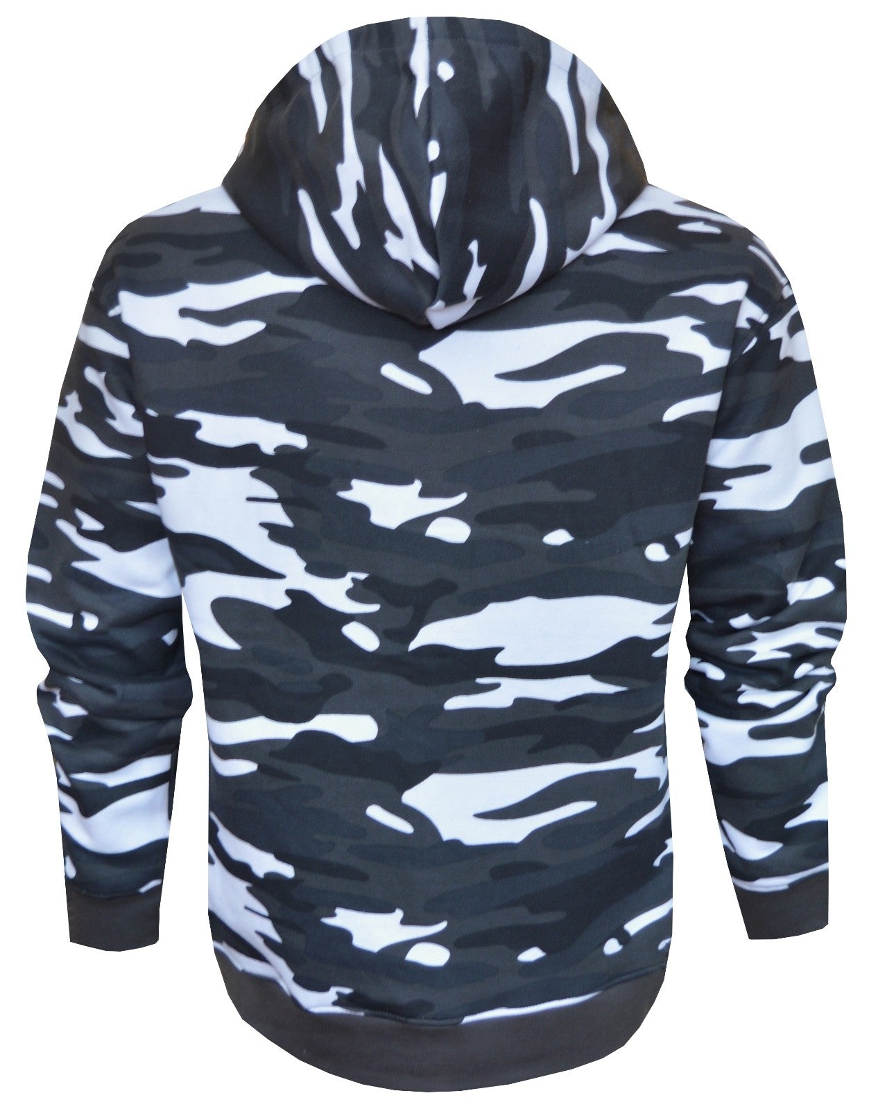 Camouflage Zip Up Hoodie Army Camo Fleece Brushed Inside w/ Pockets by Beebizco