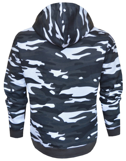 Camouflage Zip Up Hoodie Army Camo Fleece Brushed Inside w/ Pockets by Beebizco