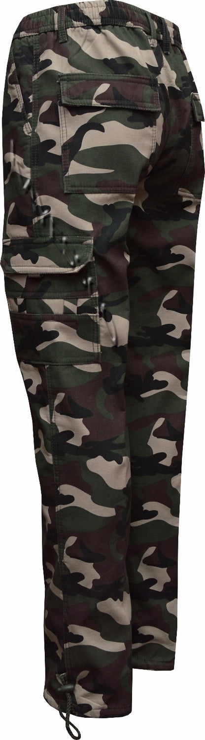 Mens Elasticated Camouflage Fleece Lined Thermal Trousers Fishing Hunting M-3XL