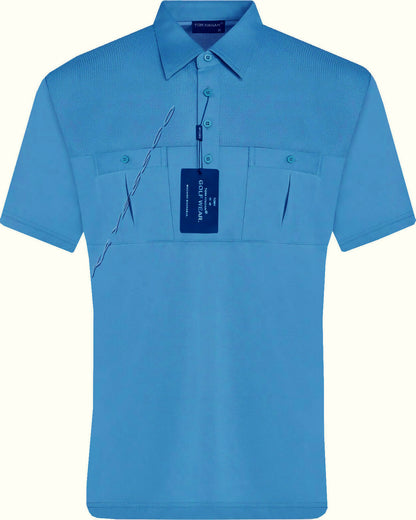 Mens Short Sleeve Double Pockets Golf Polo Shirt T-Shirt Top Casual By Tom Hagan