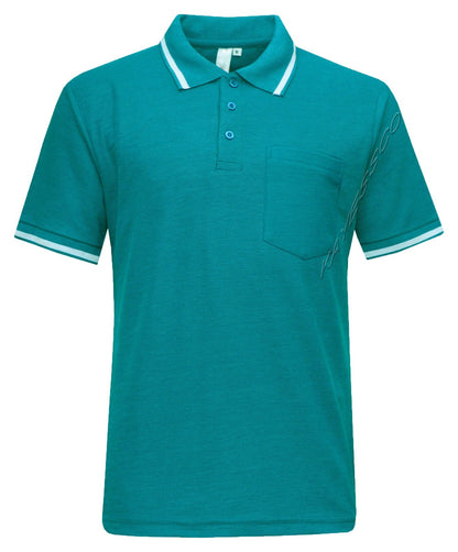 Mens Short Sleeve Polo Shirt Plain Single Tipping Collar with Pocket M - XXL