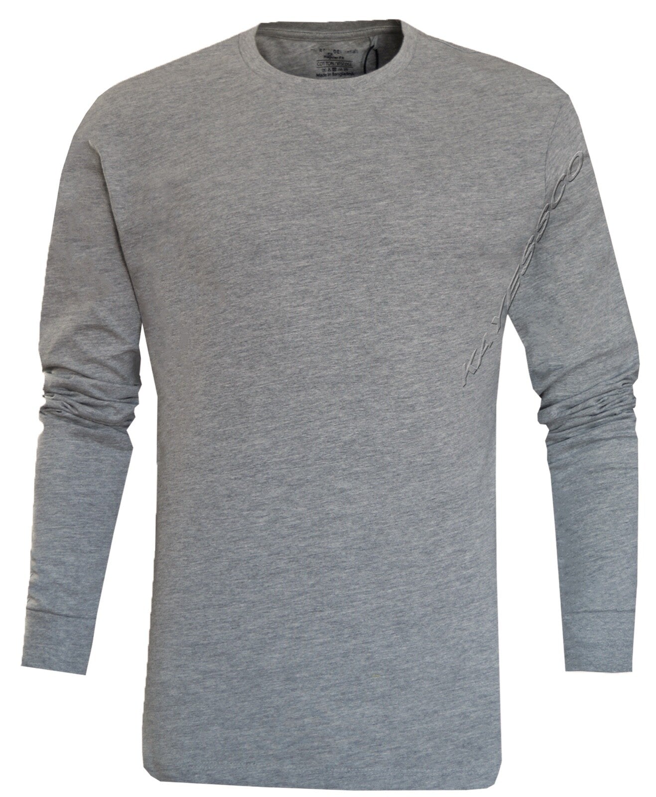 Long Sleeve T-shirt Plain Ribbed Cuffs Classic Crew Neck Casual Tee Tops M- 3XL