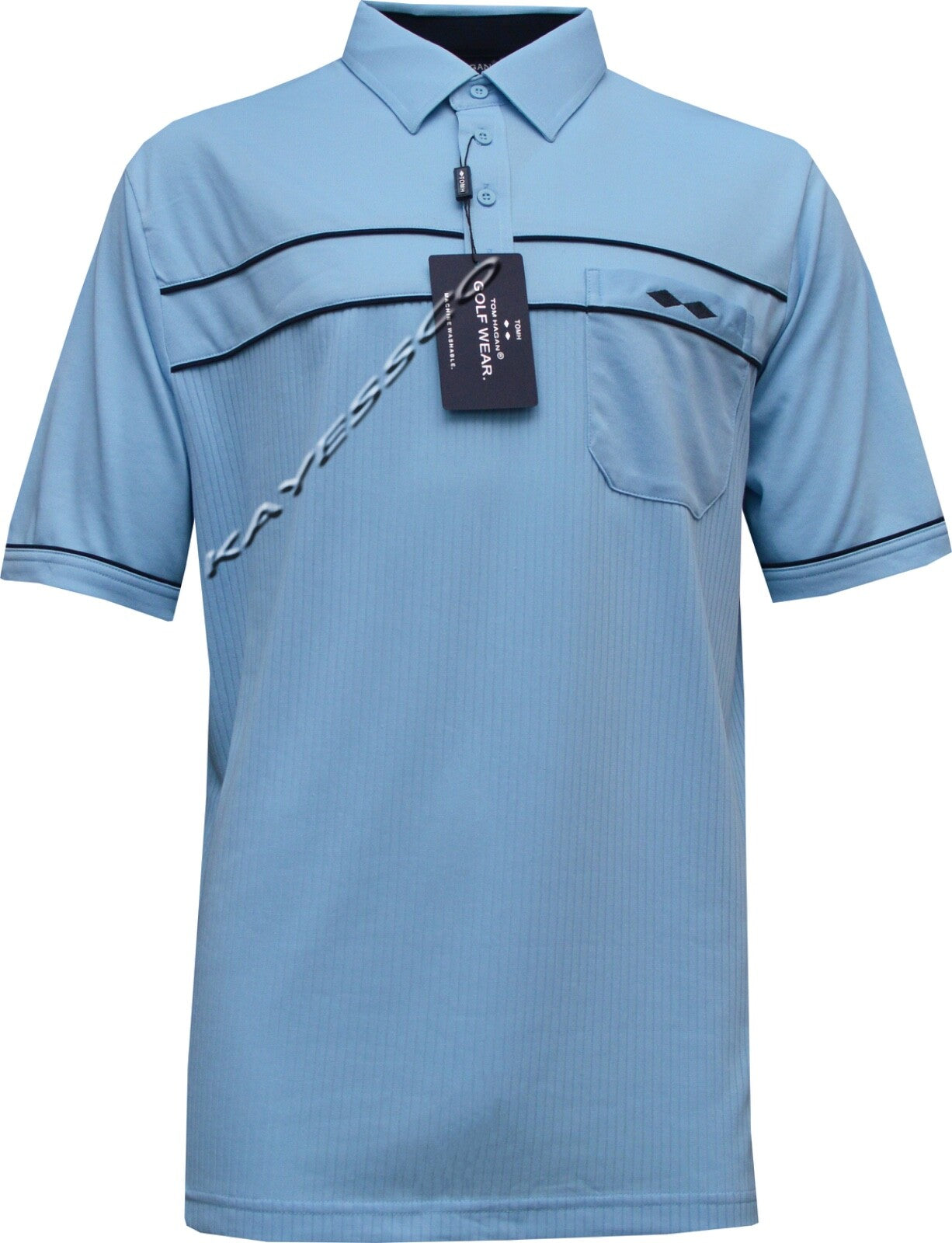 Short Sleeve Golf  Polo Shirt Poly Cotton Top Casual with Pocket by Tom Hagan
