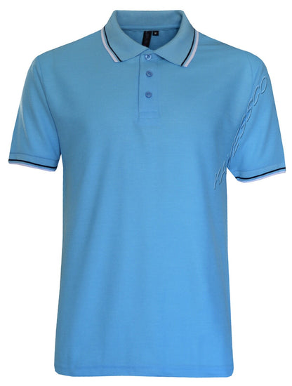 Mens Short Sleeve Polo Shirt Plain Pique Double Tipping Collar Causal Top M-XXL