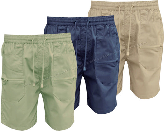 Mens Plain Casual Shorts Summer Elasticated Walking Action 3XL-5XL By Tom Hagan