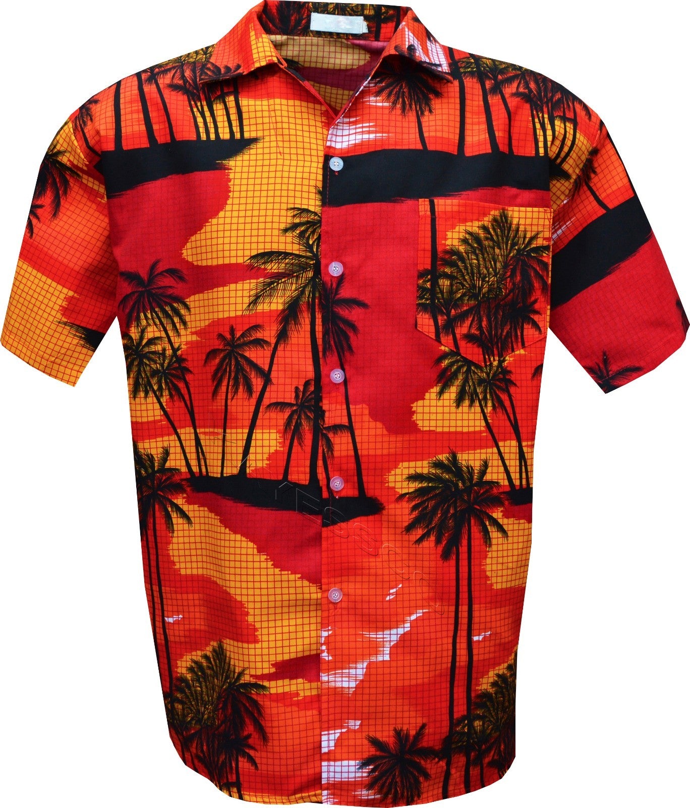Mens Hawaiian Shirt Stag do Fancy Dress Beech Floral Holiday Short Sleeve Casual