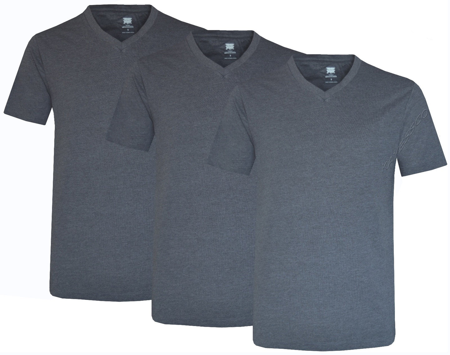 3 Pack V-Neck T-shirts Short Sleeve Plain Tops Classic Essential Tees Multipack