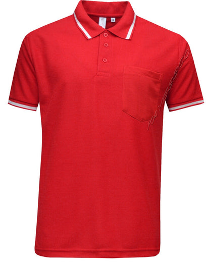 Mens Short Sleeve Polo Shirt Plain Single Tipping Collar with Pocket M - XXL