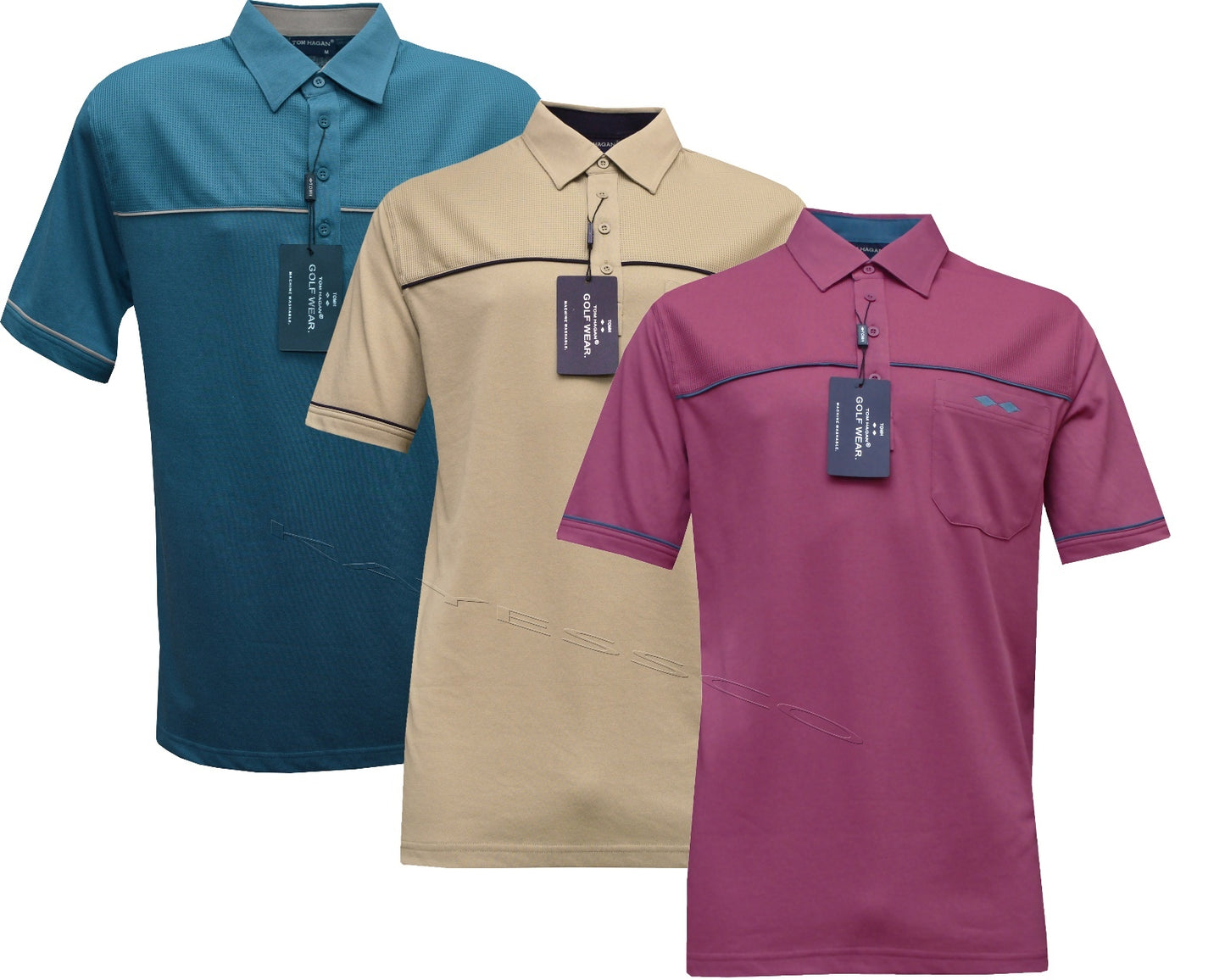 New Mens Short Sleeve Golf Polo Shirt T- Shirt Top Casual M - 6XL by Tom Hagan