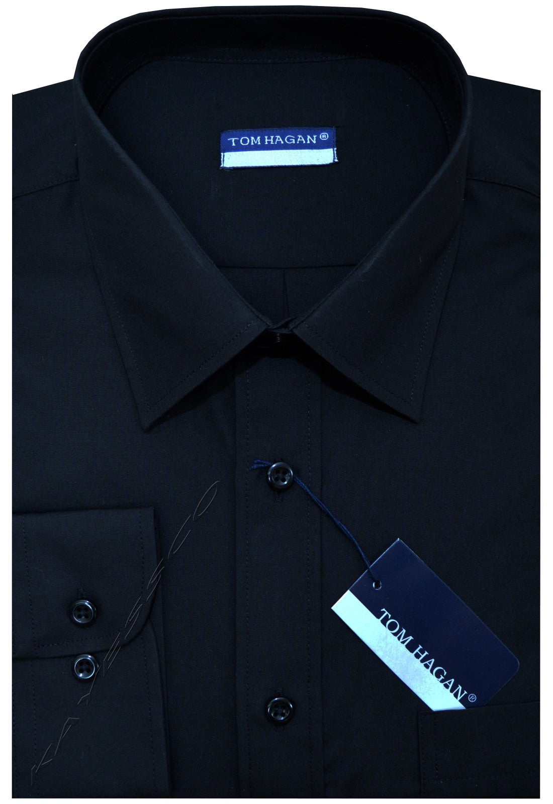 Plain King Size Long Sleeve Shirt Formal Casual Button Up w/ Pocket by Tom Hagan