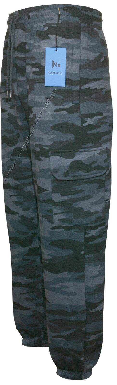 Mens Elasticated Cargo Combat Joggers Camouflage Bottoms with Zip Pockets M-3XL 