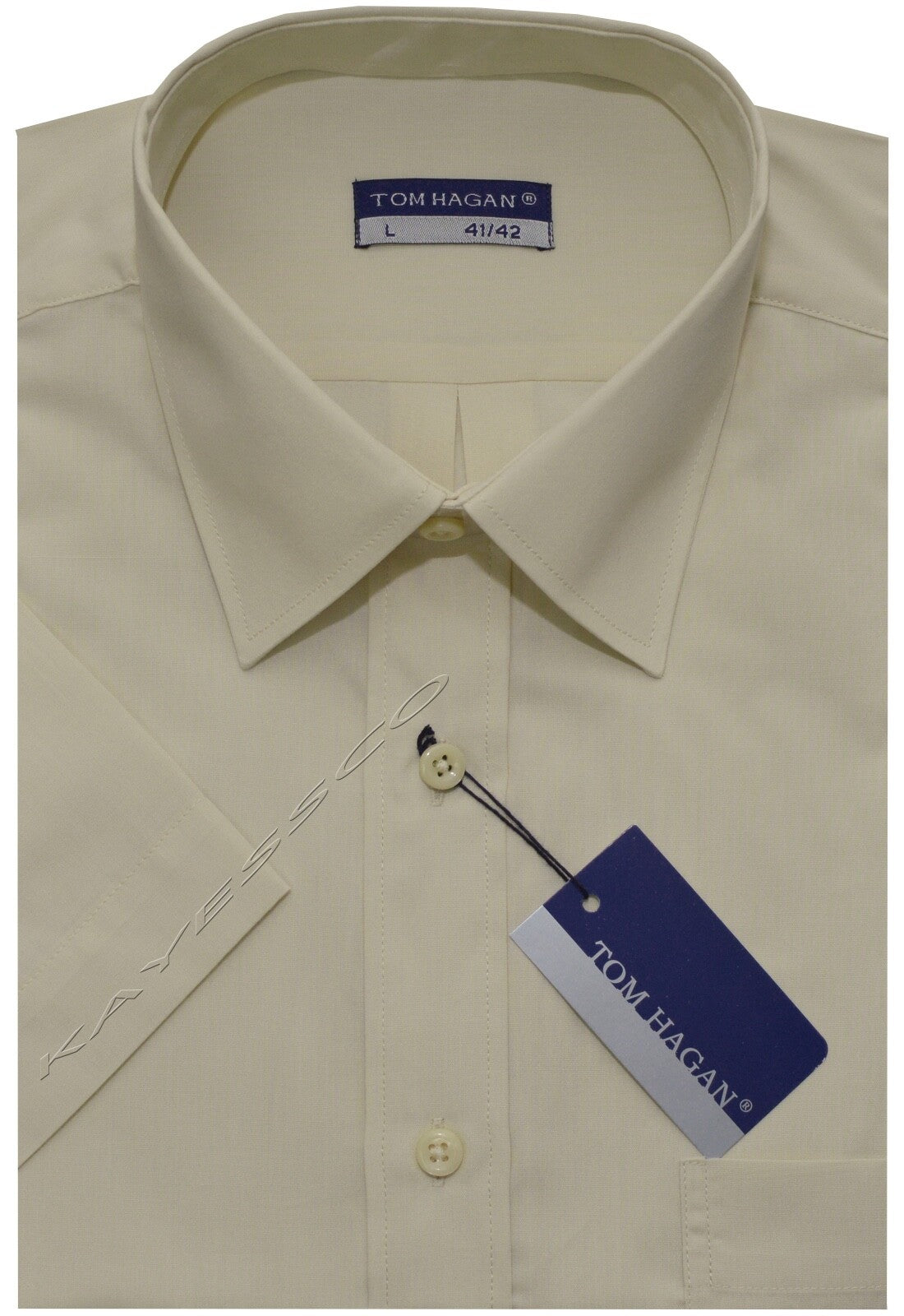New Mens Short Sleeve Poly Cotton Plain Shirt M - XXL By Tom Hagan