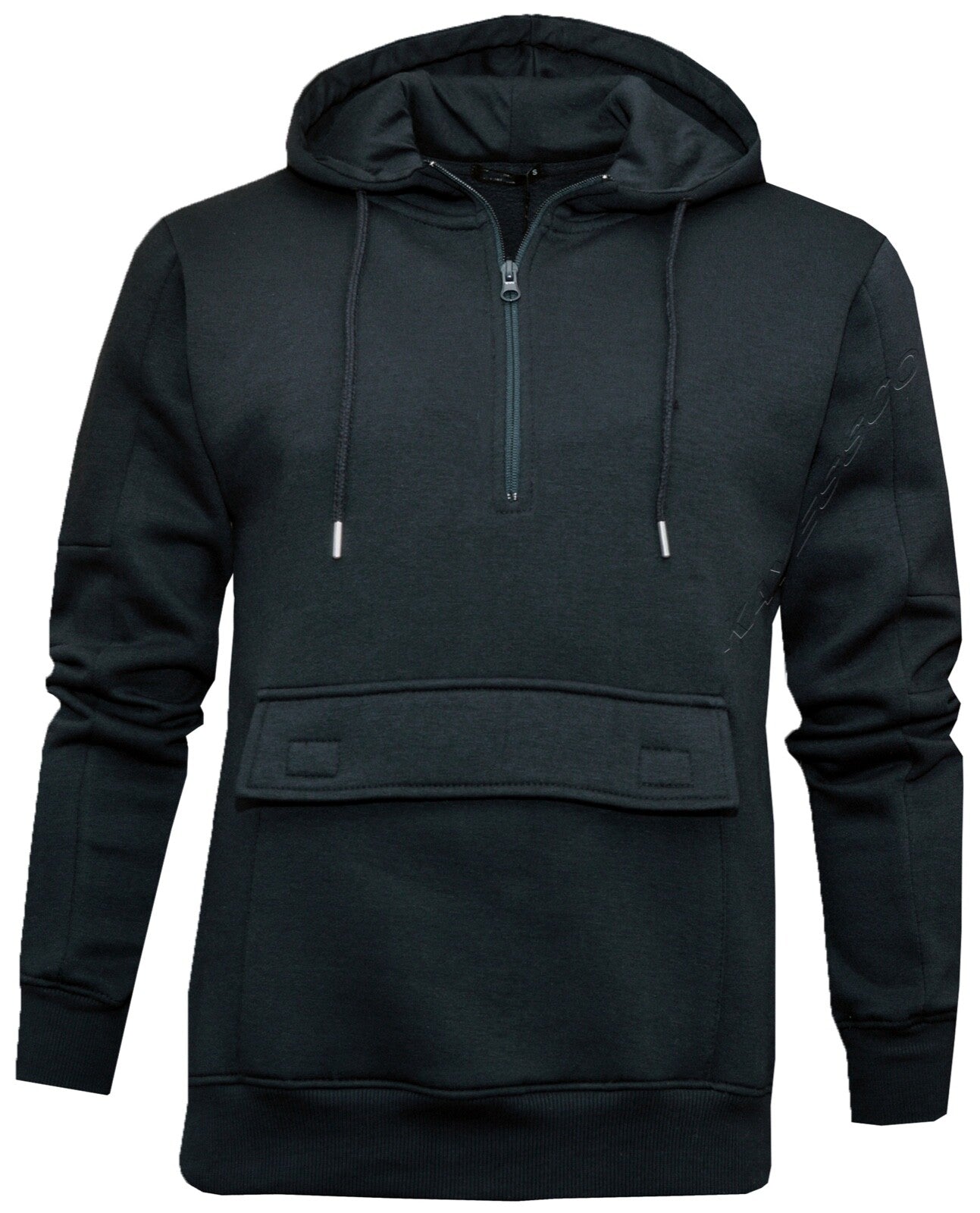 Mens 1/4 Zip Hoodie Fleece Pullover Jumper Top with Pouch Pocket By Beebizco